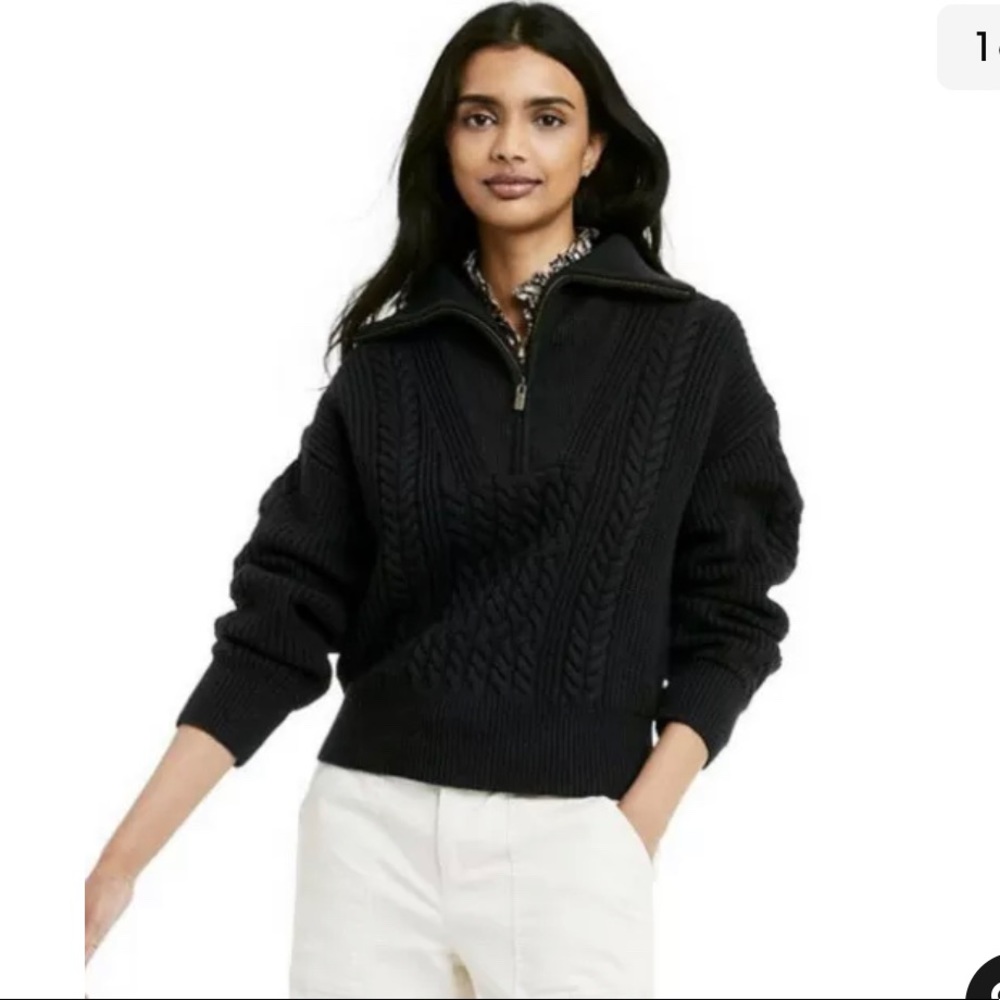 Nili Lotan x Target Women’s Quarter Zip Cable Knit Pullove